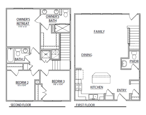 a floor plan of a house with bedrooms and a living room
